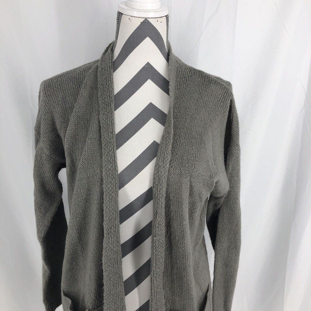 Forever 21 Gray Long Sleeve Open Front Cardigan Knit Sweater Small